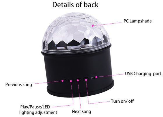 1200mAh Battery 6W Disco Light With Bluetooth Speaker For Party